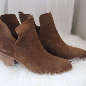 BP Brice Suede Block Heel Bootie, 8.5, Cognac